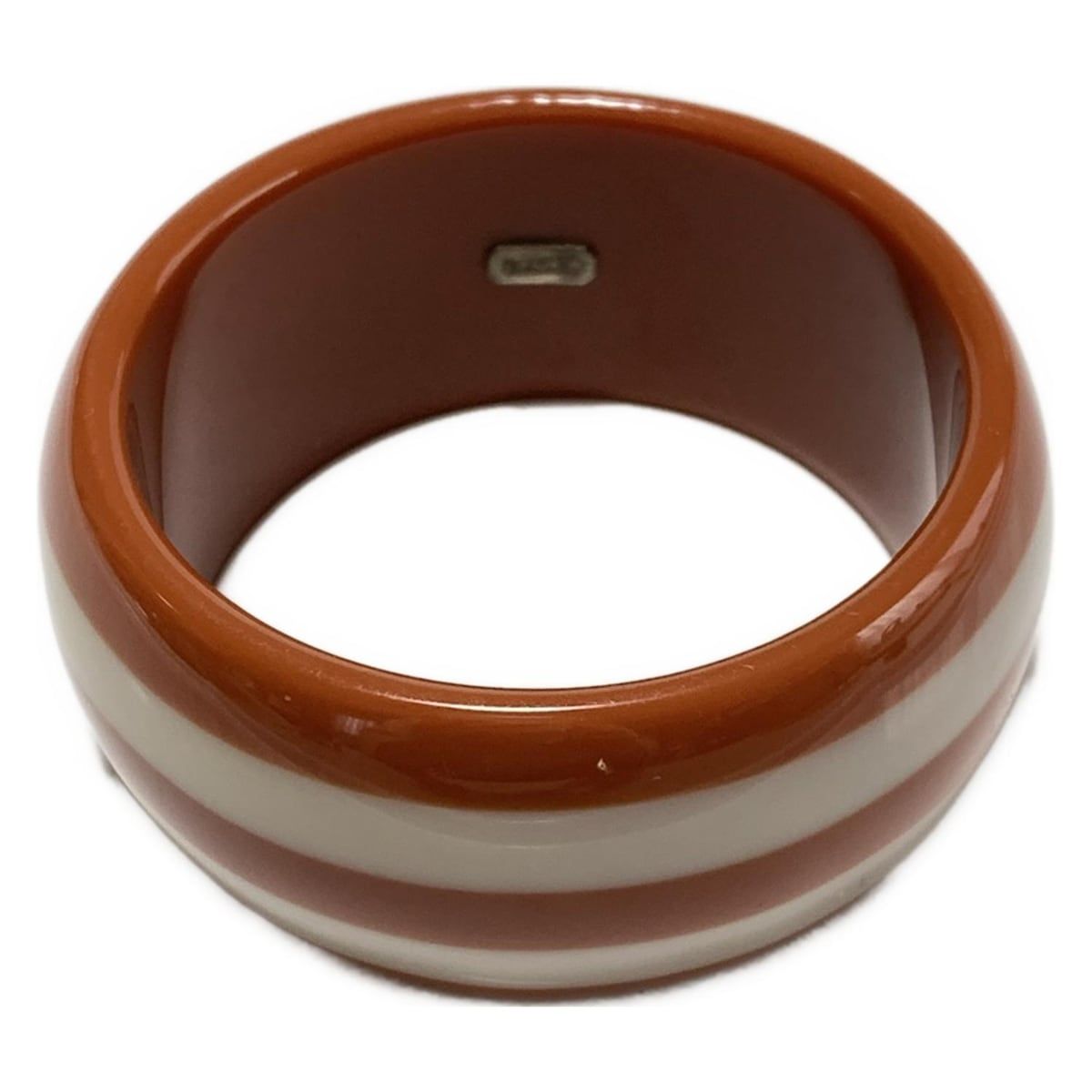 EPOCA エポカ バングル - ブラウン×白 ボーダー