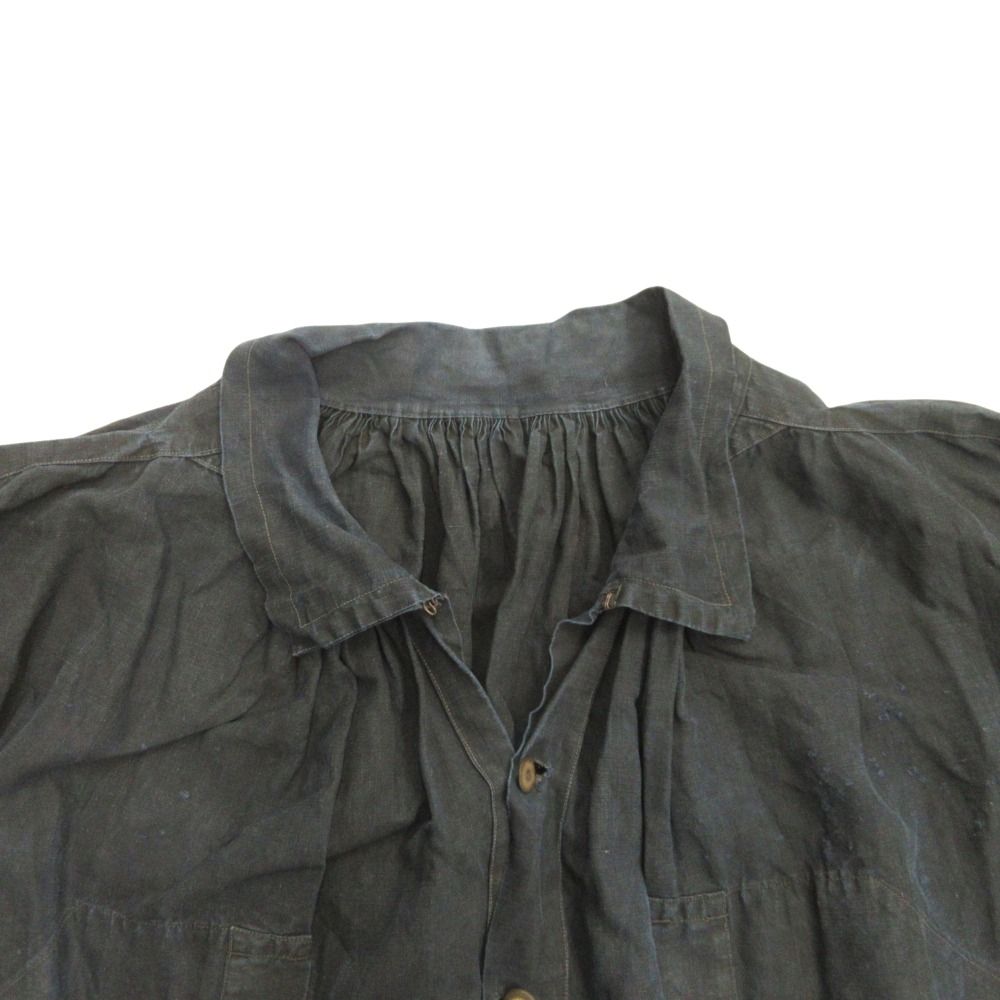 フレンチヴィンテージ　マキニョン　フルオープン 良品 1900's フレンチ ヴィンテージ インディゴリネン