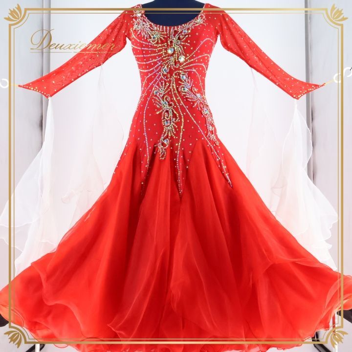 社交ダンス 衣装 スタンダード ドレス ワンピース パーティ衣装 女性用  