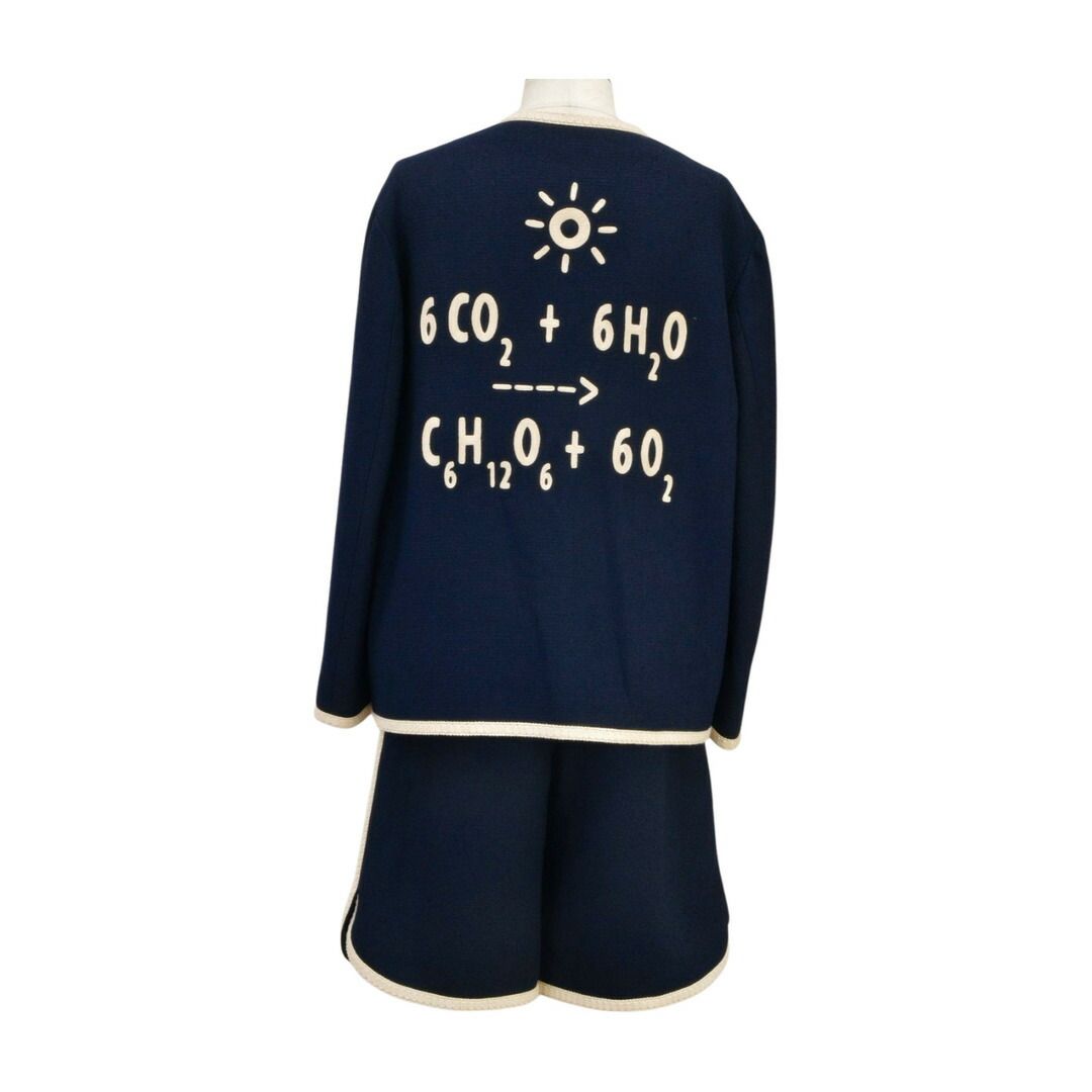 グッチ Gucci エンブロイダリー レトロ ツイード ノーカラージャケット