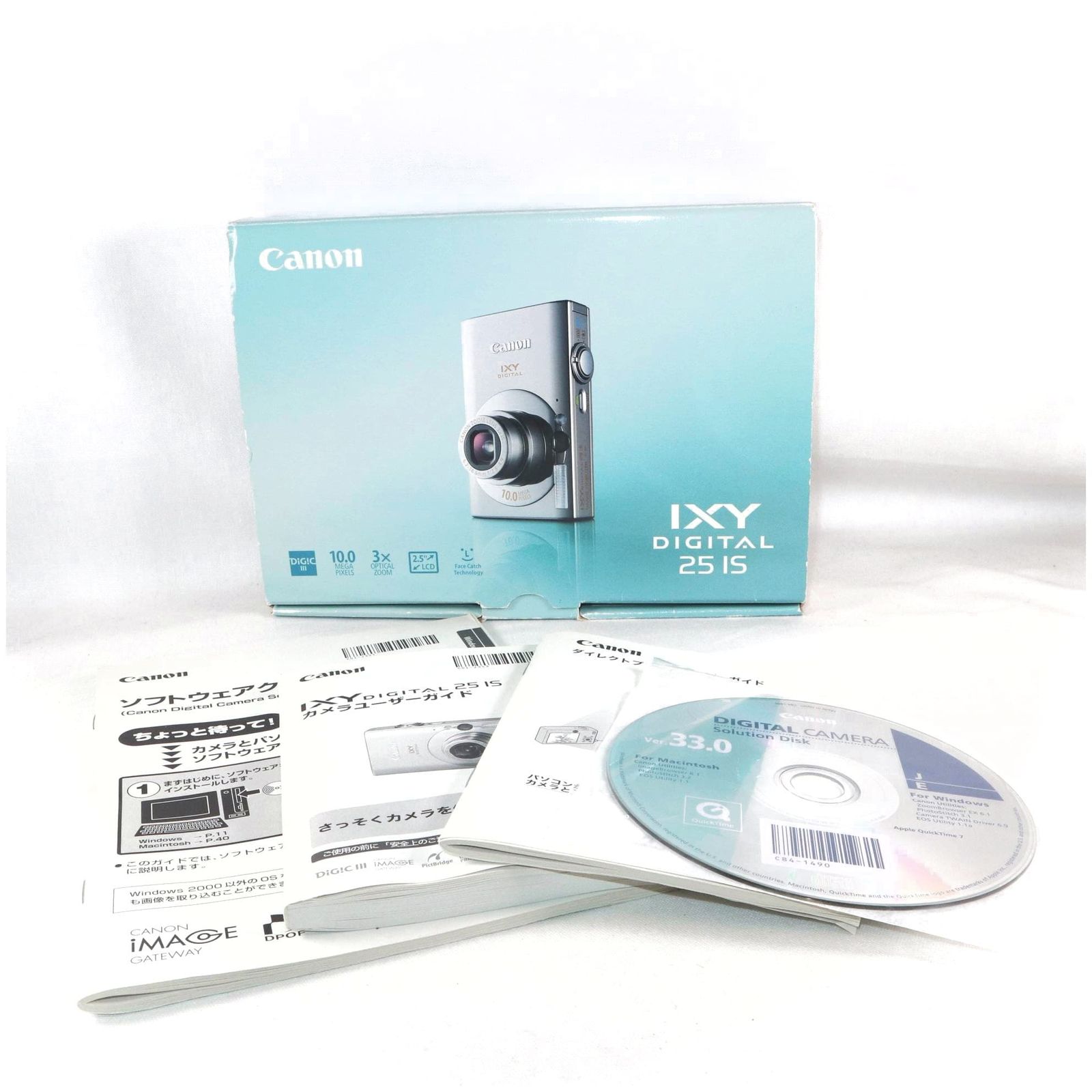 ジャンク コンパクトカメラ CANON IXY DIGITAL 25 IS シルバー キヤノン k2650