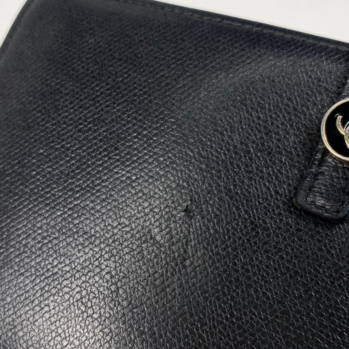 【美品】シャネル 二つ折り長財布 本革 ココボタン／ブラック シャネル 二つ折り長財布 A20904 11番台 ココボタン ブラック 黒