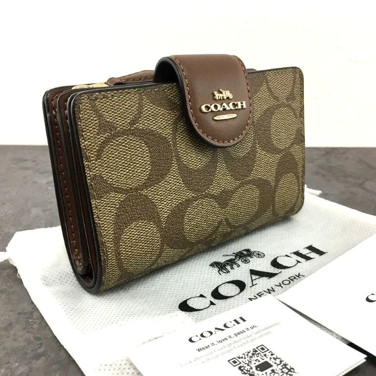 送料込み ♥品 COACH ミディアムウォレット C0082 ブラウン 420