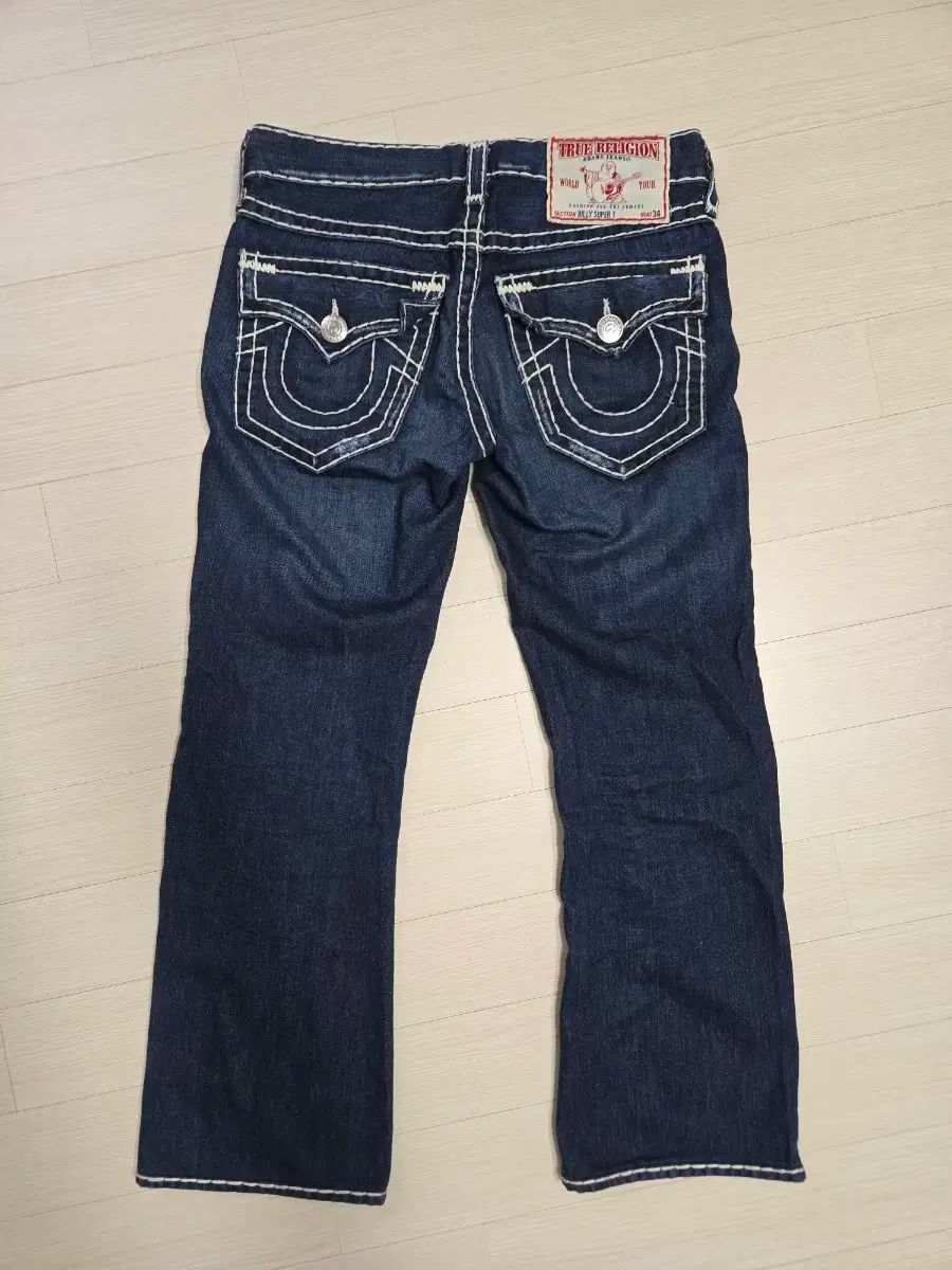 【白黒ステッチ】True Religion ホワイトデニム トゥルーレリジョン TRUE RELIGION メンズ SKINNY FLAP BIG T