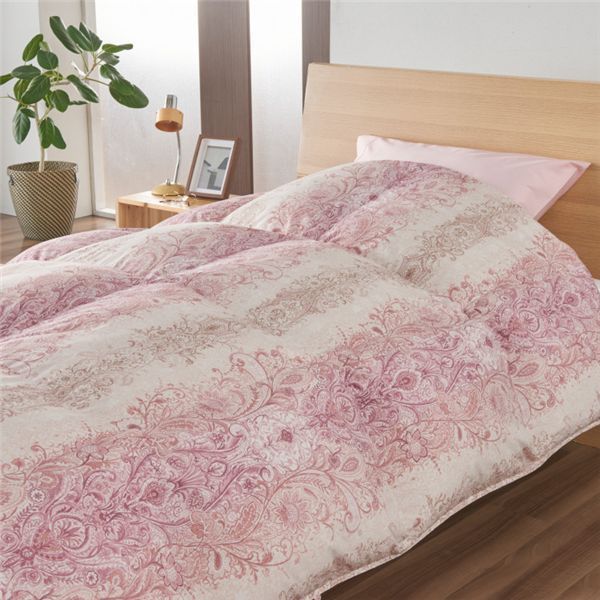 リサイクルダウン80% 羽毛ふとん ピンク シングル 約150×210cm