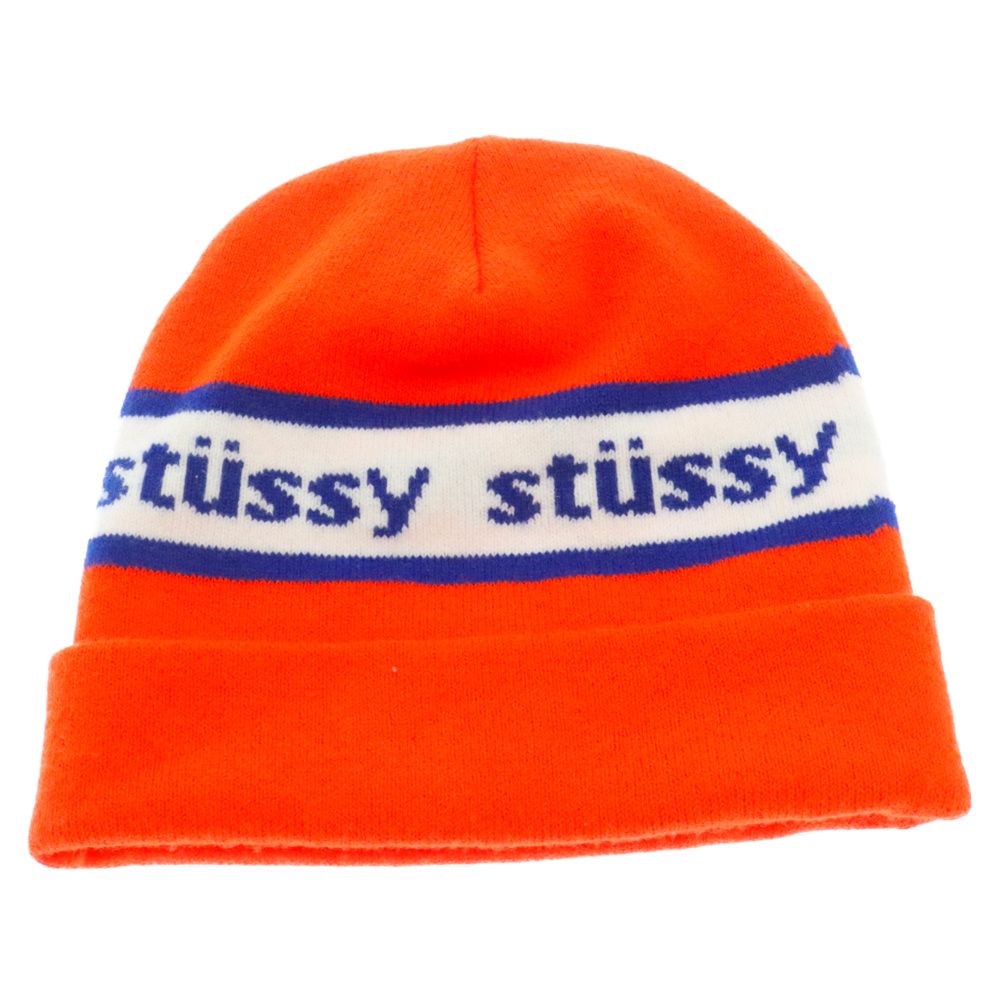 STUSSY (ステューシー) テープロゴニットキャップ ビーニー オレンジ