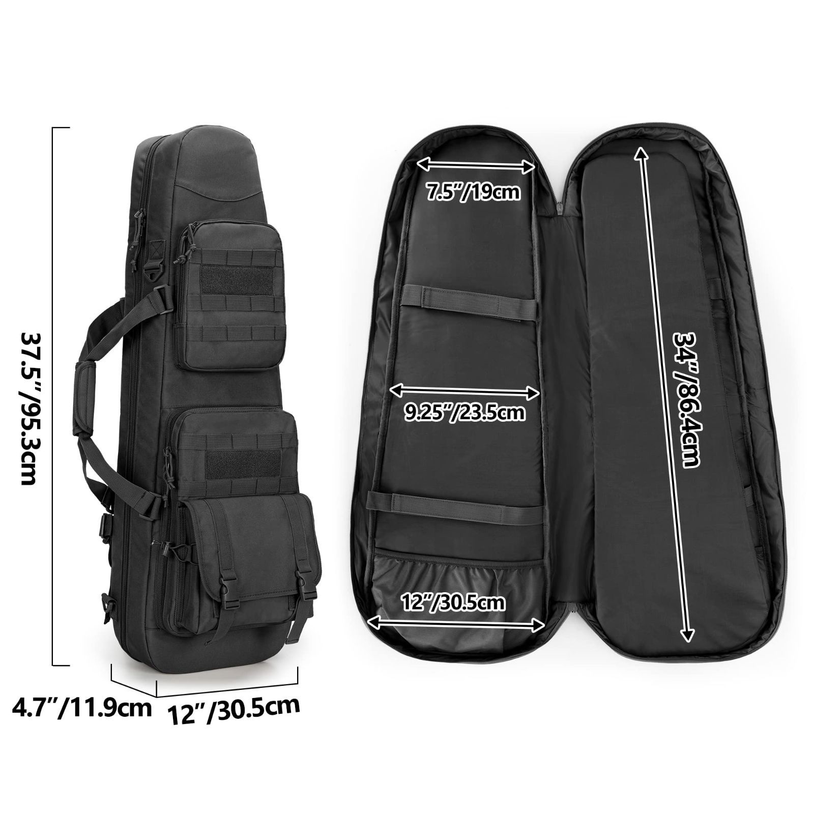 DSLEAF ガンケース 36インチ/90cm対応 ブラック 新品 DSLEAF ガンケース 2丁収納 36インチ/90cm対応 ガンバッグ