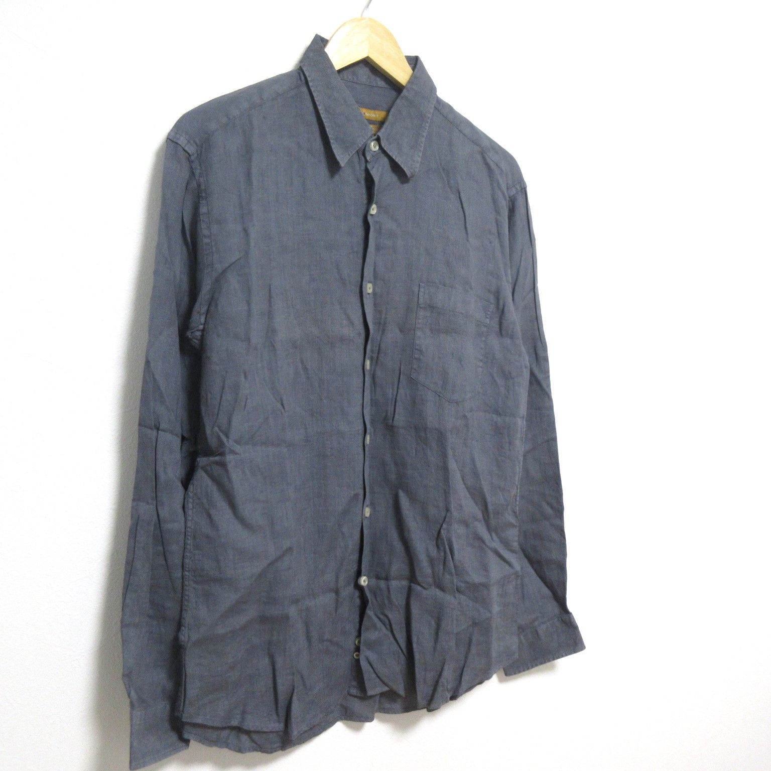 213515】ZARA ザラ スポーツ 長袖 リネンシャツ リネン100％ メンズ 