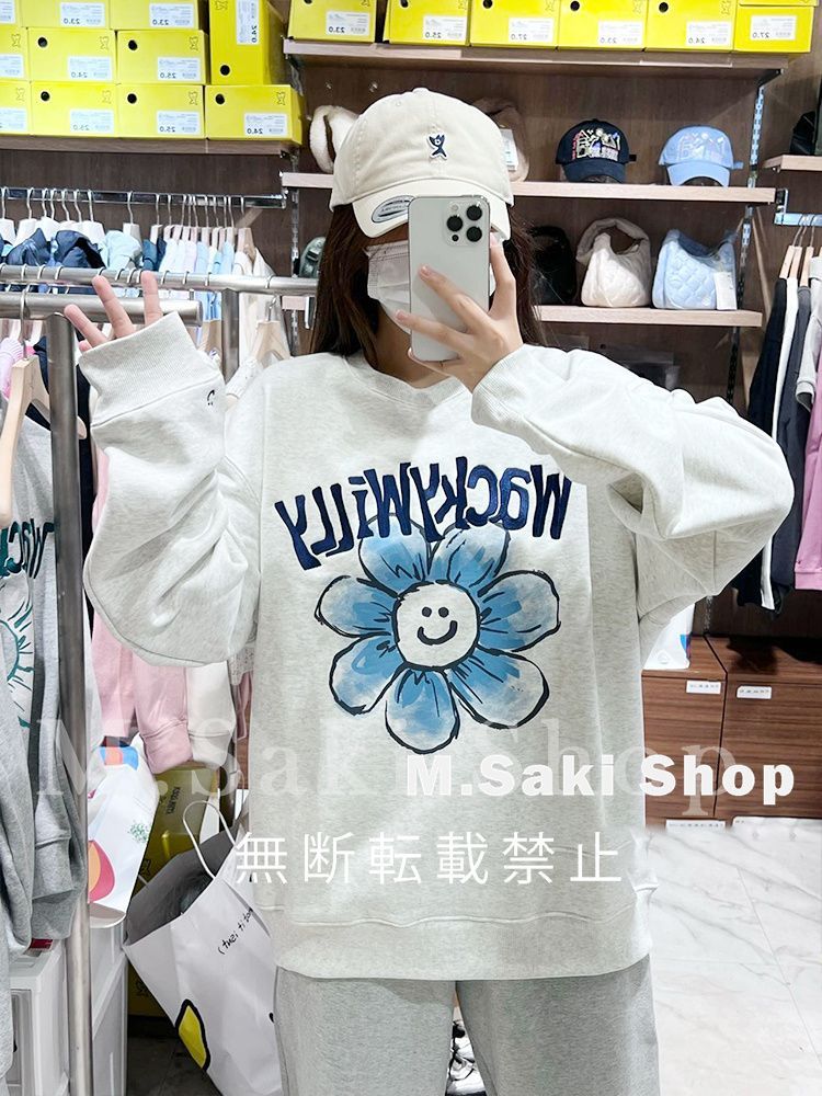 韓国人気 [WHAT IT ISNT]  SWEATSHIRT MARK GONZALES_WHAT IT ISNT マークゴンザレス_ワットイットイズント トップス スウェット トレーナー 韓国ファッション ホワイト .