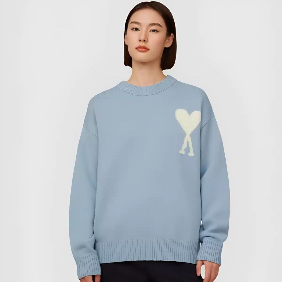 Ami Paris ライトブルークルーネックセーター ami ライトブルー クルーネックセーター 楽天市場】Ami Paris