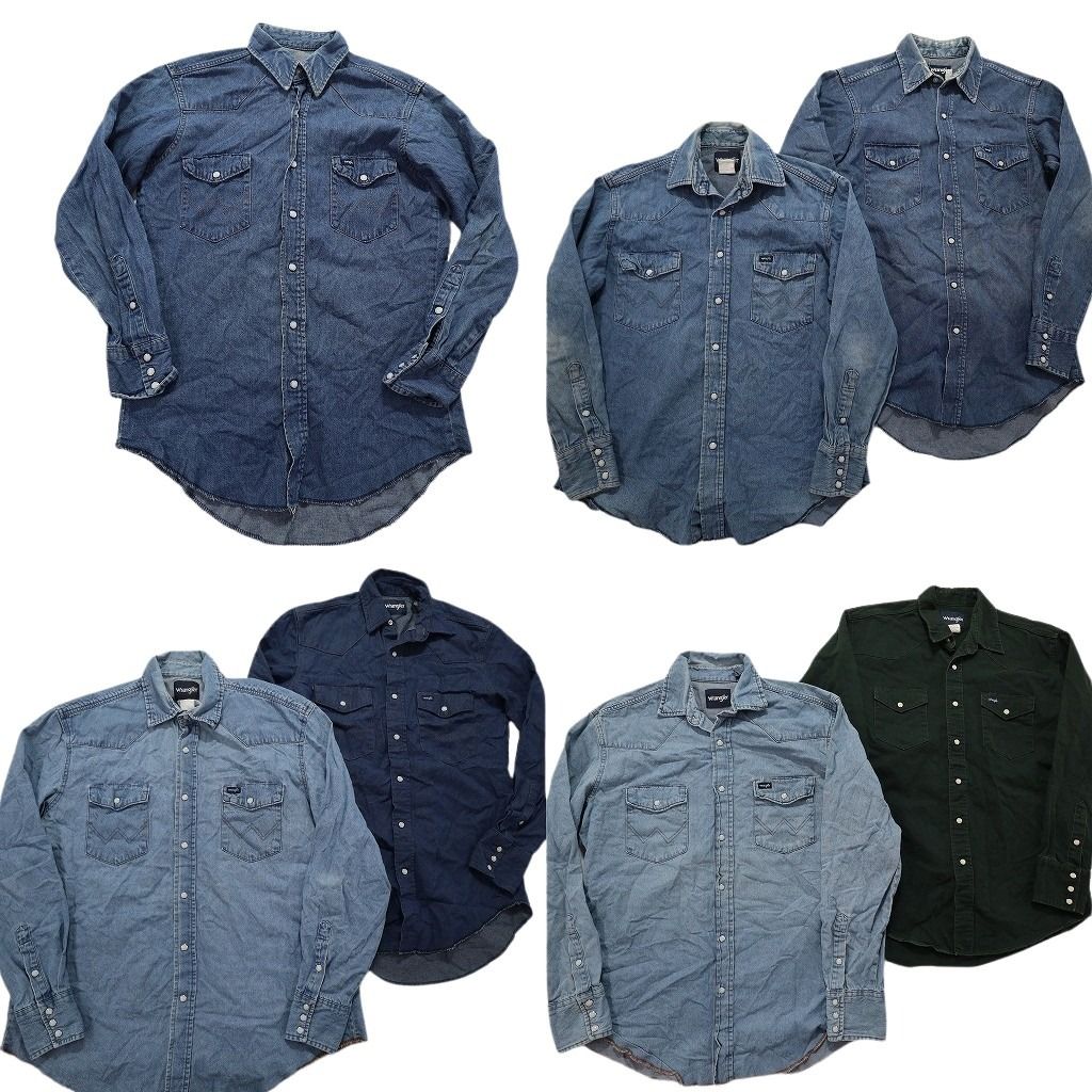 ヴィンテージ　ウエスタンシャツ　デニムシャツ　ラングラー　まとめ売り Wrangler ラングラー BOY'S DENIM WESTERN SHIRT ボーイズサイズ