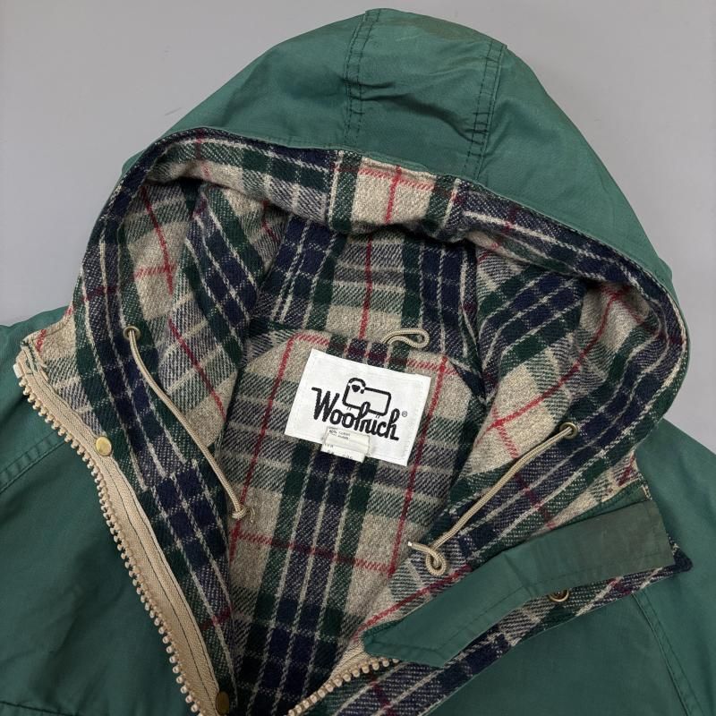 USA woolrich ウール ジャケット グリーン ウールリッチ ウール ジャケット（フォレストグリーンxブラック