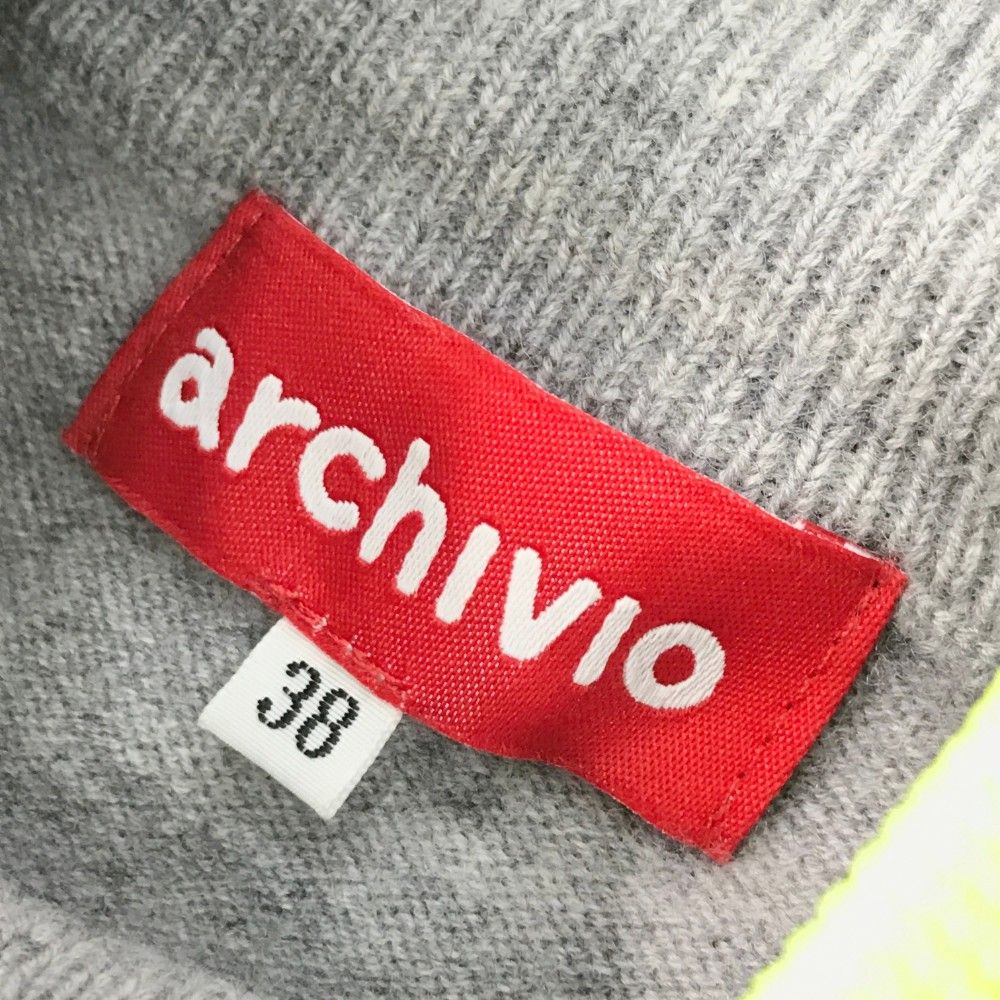 サイズ：38 ARCHIVIO アルチビオ  ハイネック ニットセーター ウール  グレー系 [240101447703] ゴルフウェア レディース ストスト サイズ：38 ARCHIVIO アルチビオ ハイネック ニットセーター