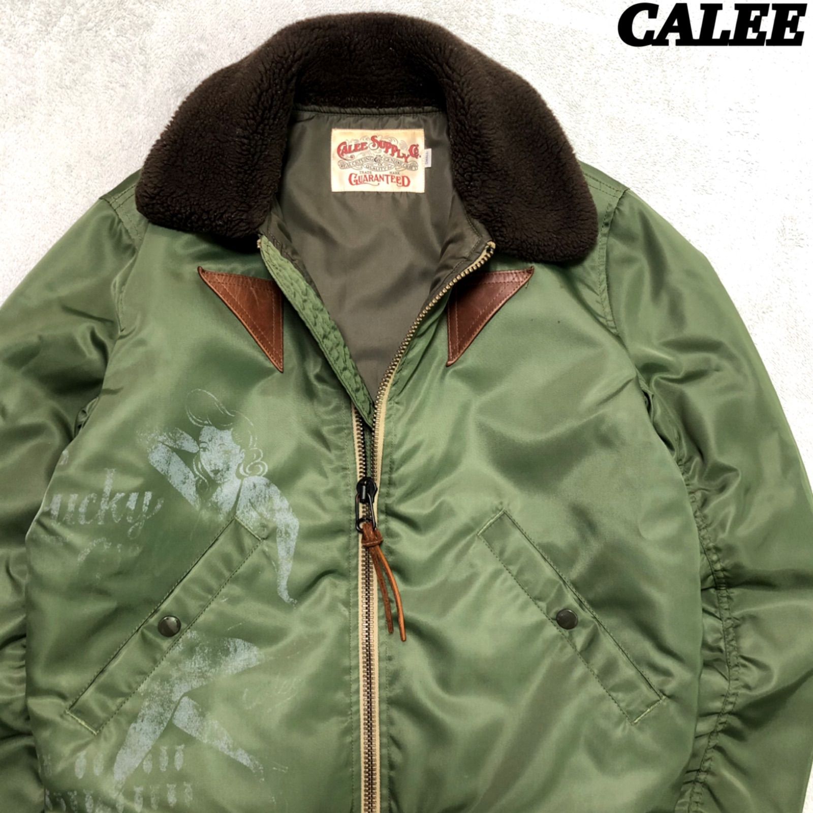 CALEE B-15A フライトジャケット ボンバージャケット ピンナップガール