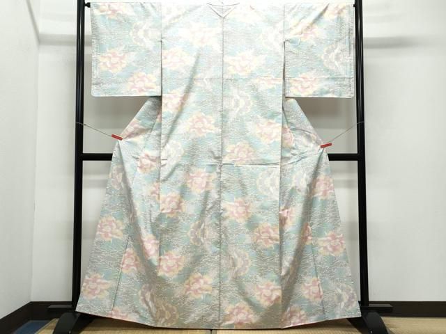 平和屋着物○本場大島紬 白大島 7マルキ 草花文 正絹 逸品 CAAY3069vf