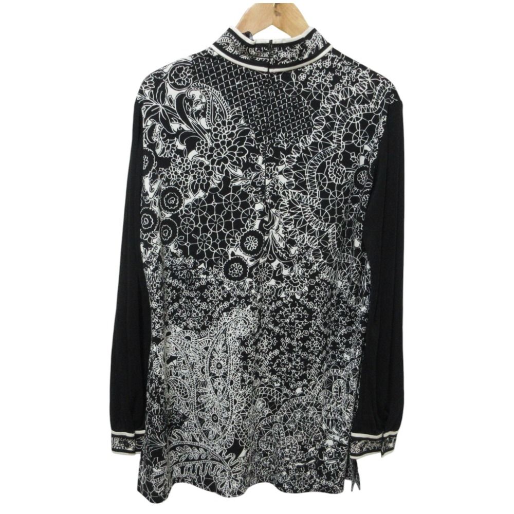 良品 LEONARD レオナール ペイズリー柄 ハイネック 長袖 カットソー  