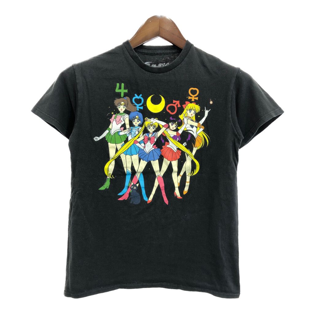 美少女戦士セーラームーン 半袖Ｔシャツ アニメ キャラクター ブラック メンズ S 古着 O0650