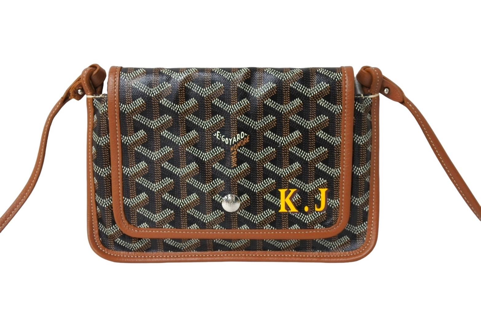 GOYARD ゴヤール プリュメ ポーチウォレット ショルダーバッグ PLUMETPMLTY01CL03P ブラック ブラウン シルバー金具 良品 中古 65075