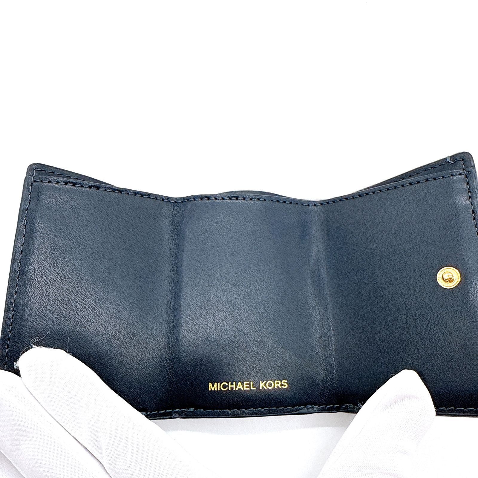 【国内発送】 MICHAEL KORS レディース 三つ折り財布 MICHAEL KORS マイケルコース MK柄 レザー×PVC 三つ折り 財布