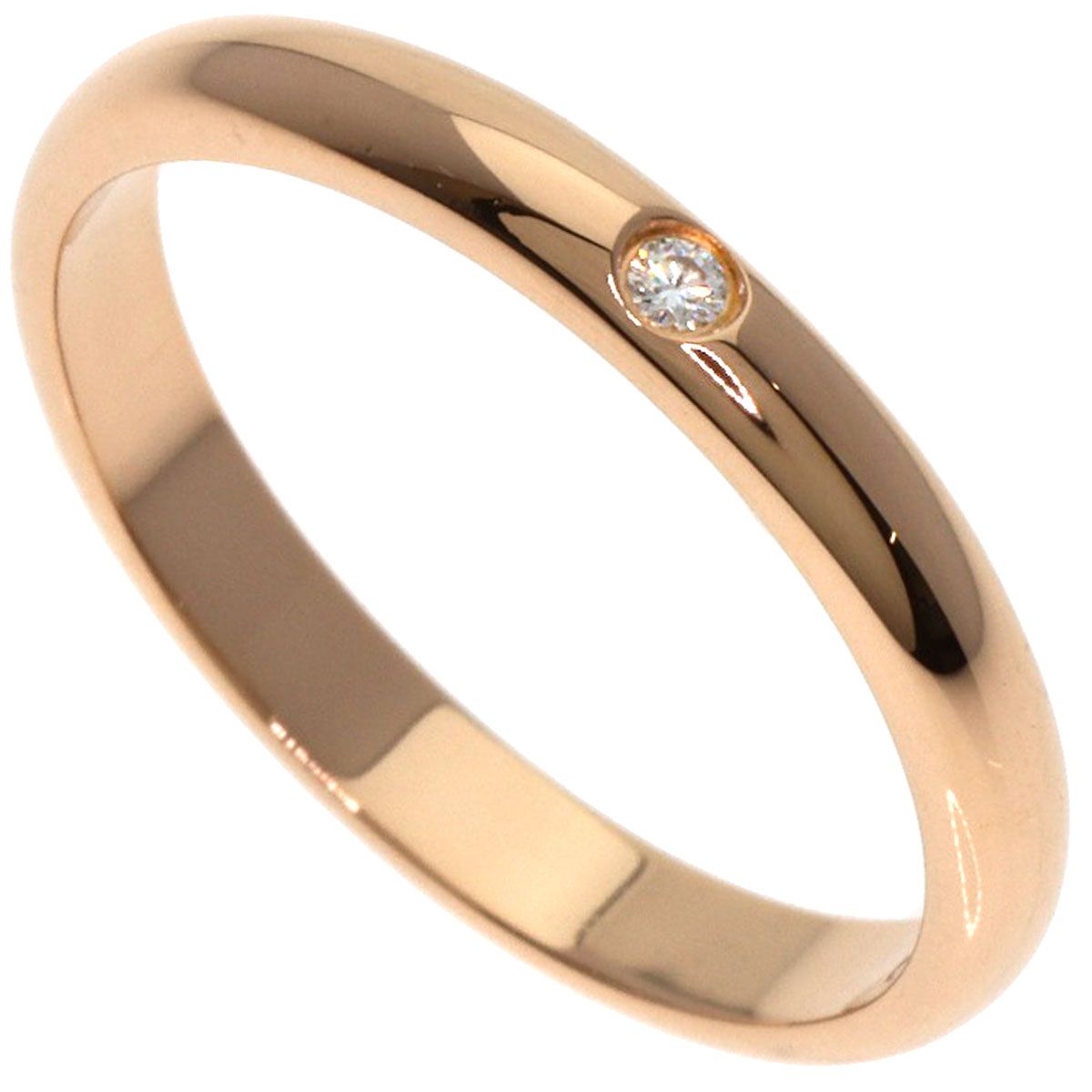 CARTIER カルティエ クラシックバンド 1P ダイヤモンド 49 リング 指輪 K18PG レディース