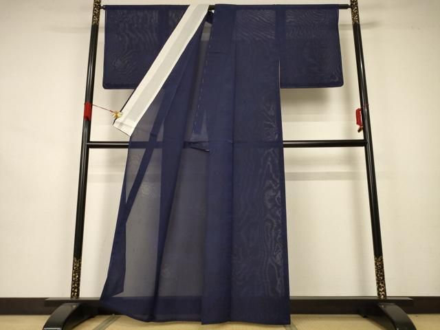 平和屋着物＊夏物 色無地 紗 草花紋紗 黒紅色 正絹 逸品 未使用