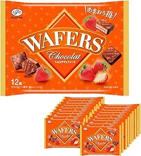 不二家 ショコラウェファース あまおう苺 チョコレート 12個入×18袋 1ケース FUJIYA WAFERS チョコ 個包装 プチギフト ウェハース ミルクチョコ まとめ買い