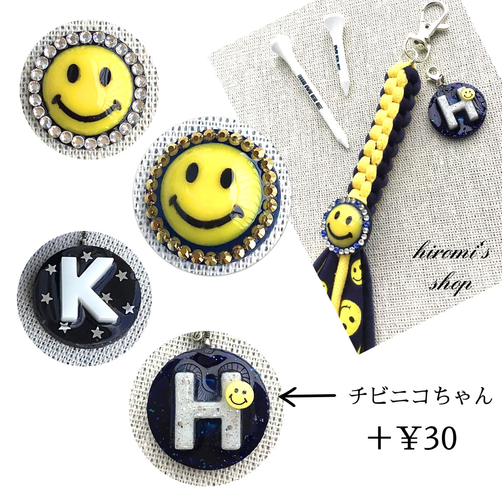 ゴルフ　ティーホルダー　キラキラニコちゃん　キャディバッグ カートバッグ ボール ゴルフ ティーホルダー キラキラニコちゃん キャディバッグ