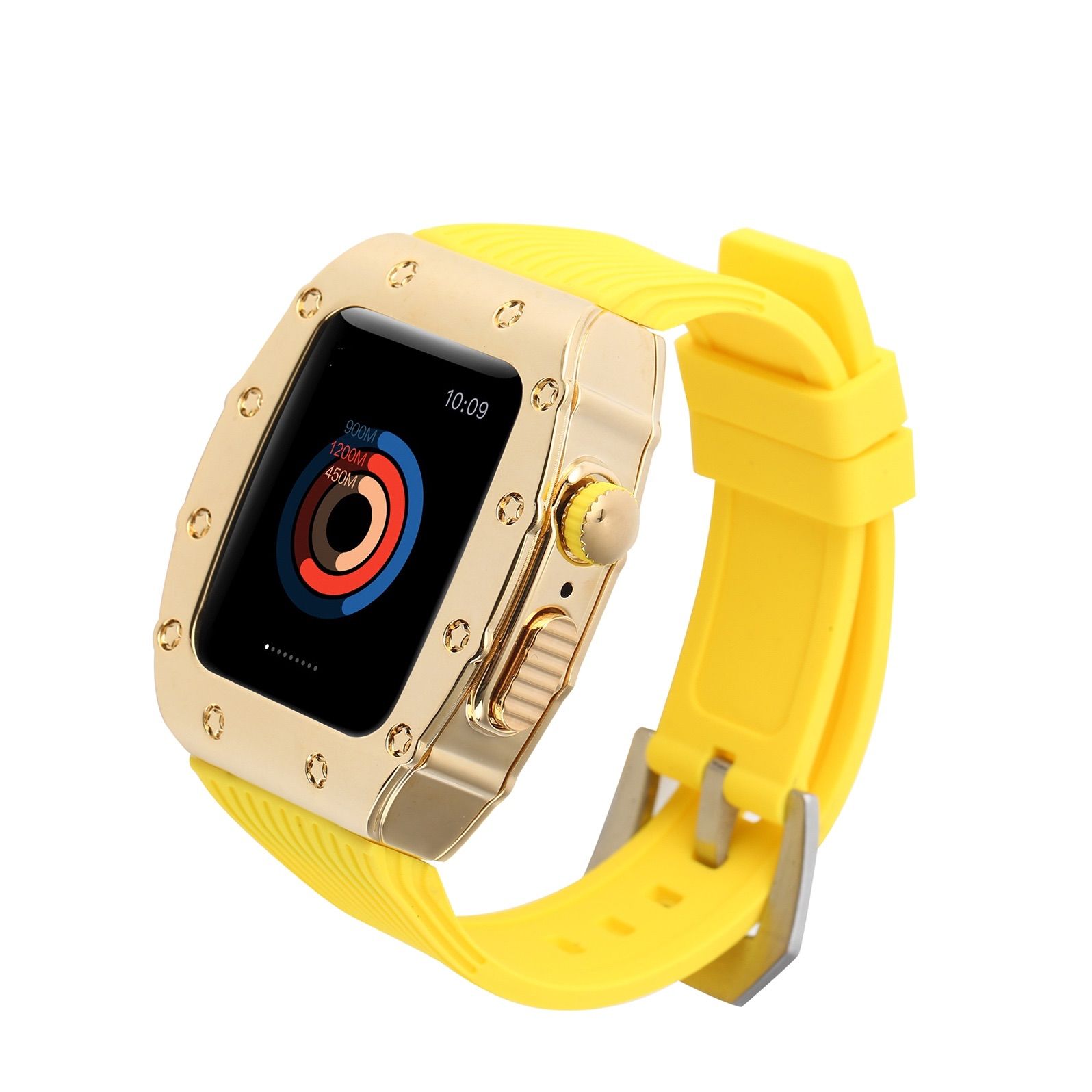 アップルウォッチ Apple Watch バンド 時計ベルト＋カバー イエローS