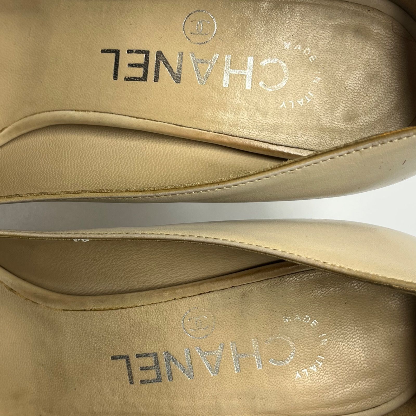 CHANEL シャネル パンプス ヒール バイカラー ベージュ×ブラック