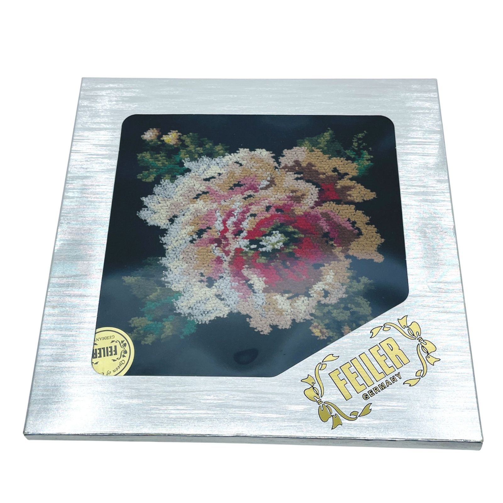 フェイラー FEILER ハンカチ ハンドタオル 花 フラワー ブラック 黒