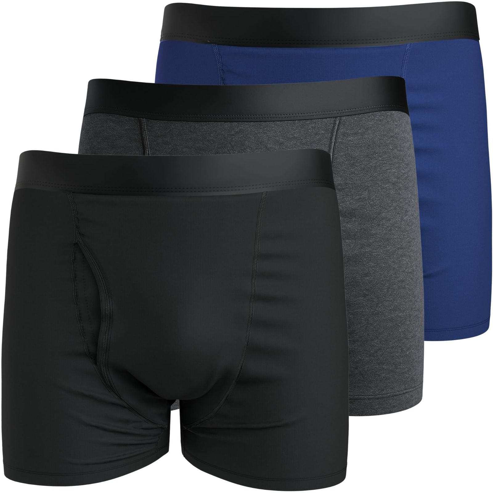 皮膚科医監修 尿漏れパンツ 男性用 100ml対応 ボクサーパンツ 失禁 尿漏れ防止 吸水パンツ 防水 消臭 抗菌 セレーニ 3枚アソートセット クロ チャコール ネイビー L クロ チャコール ネイビー L