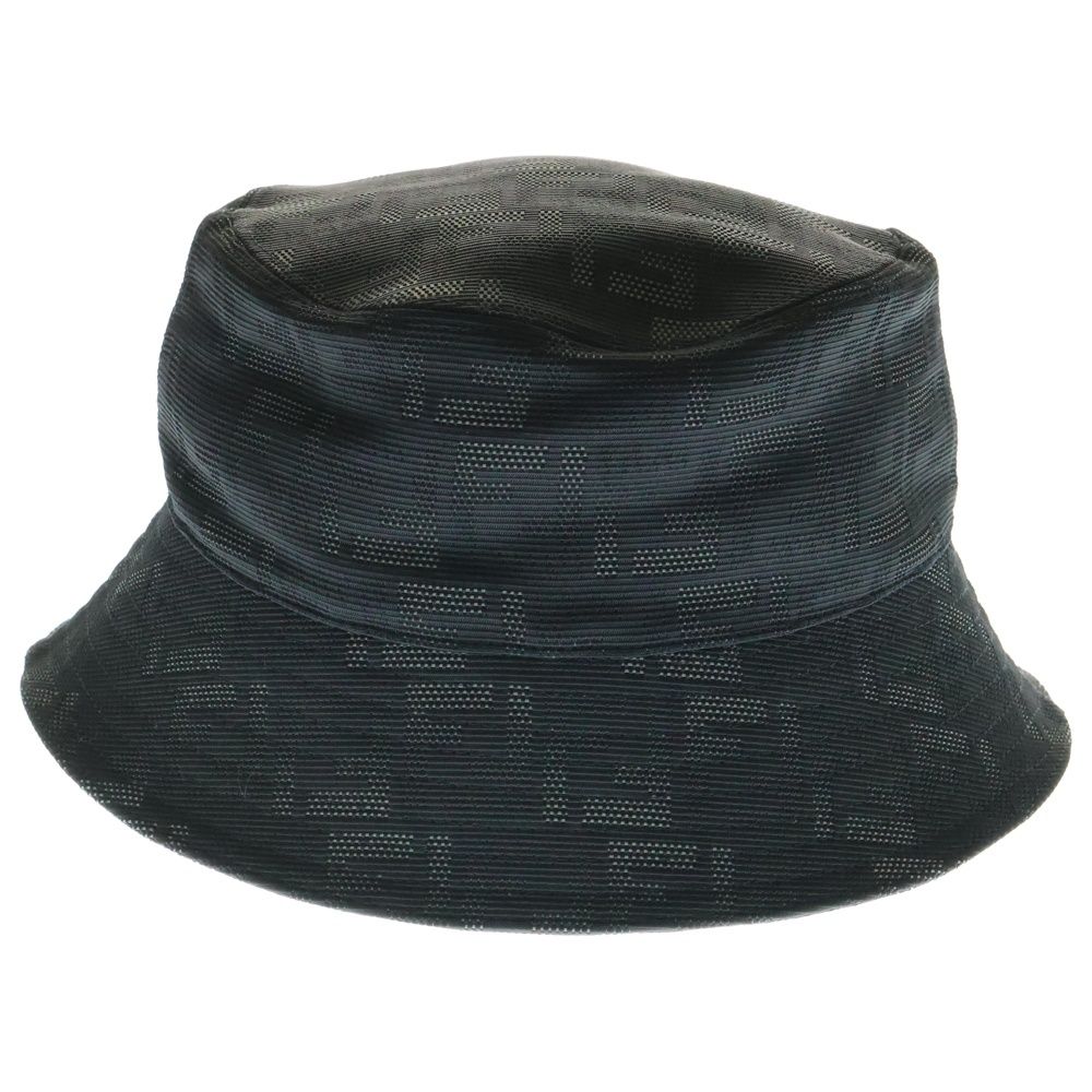 FENDI フェンディ FF Zucca Pattern Nylon Bucket Hat FF ズッカ 総柄 ナイロン バケットハット バケハ 帽子 ブラック FXQ801 AIWB