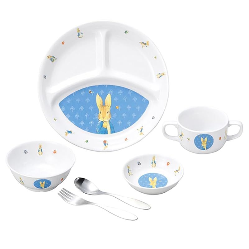 OGISO おぎそ ピーターラビット クラシック 強化磁器食器4点-スプーンフォークセット 食洗機 レンジ対応