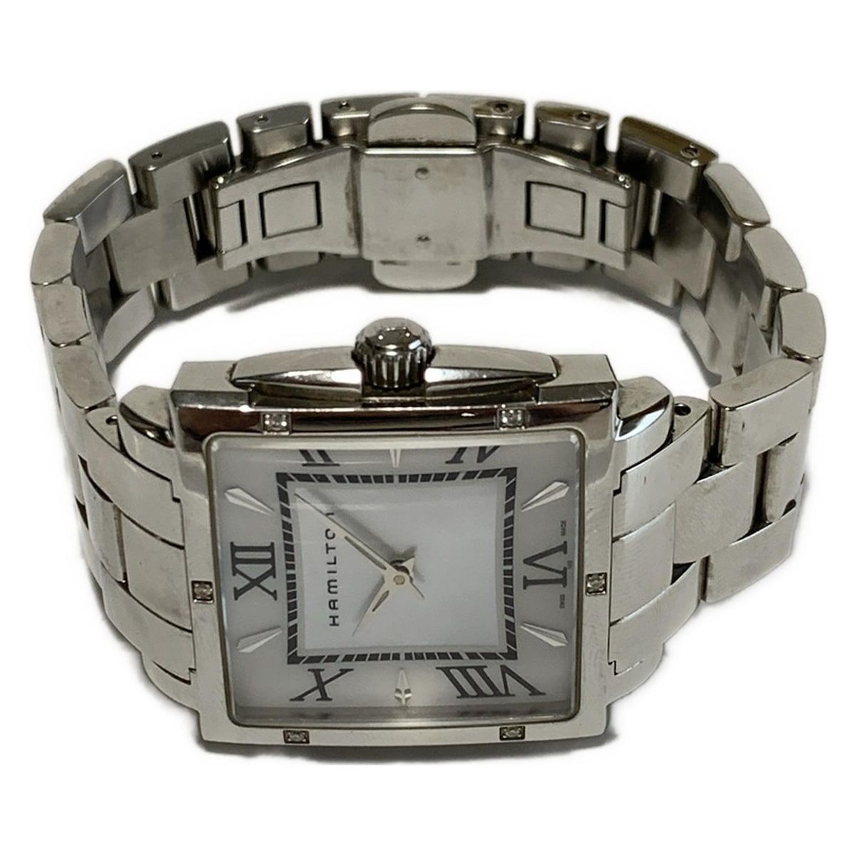 HAMILTON ハミルトン 腕時計 ジャズマスター H322910 レディース 6Pダイヤ ホワイトシェル