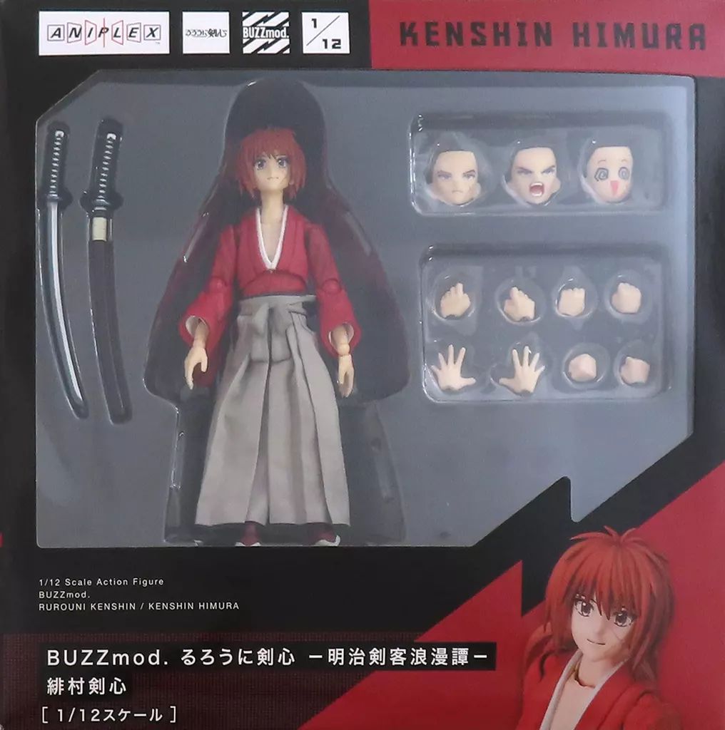 （未開封品）るろうに剣心　緋村剣心　BUZZmod BUZZmod. るろうに剣心 -明治剣客浪漫譚- 緋村剣心 1/12