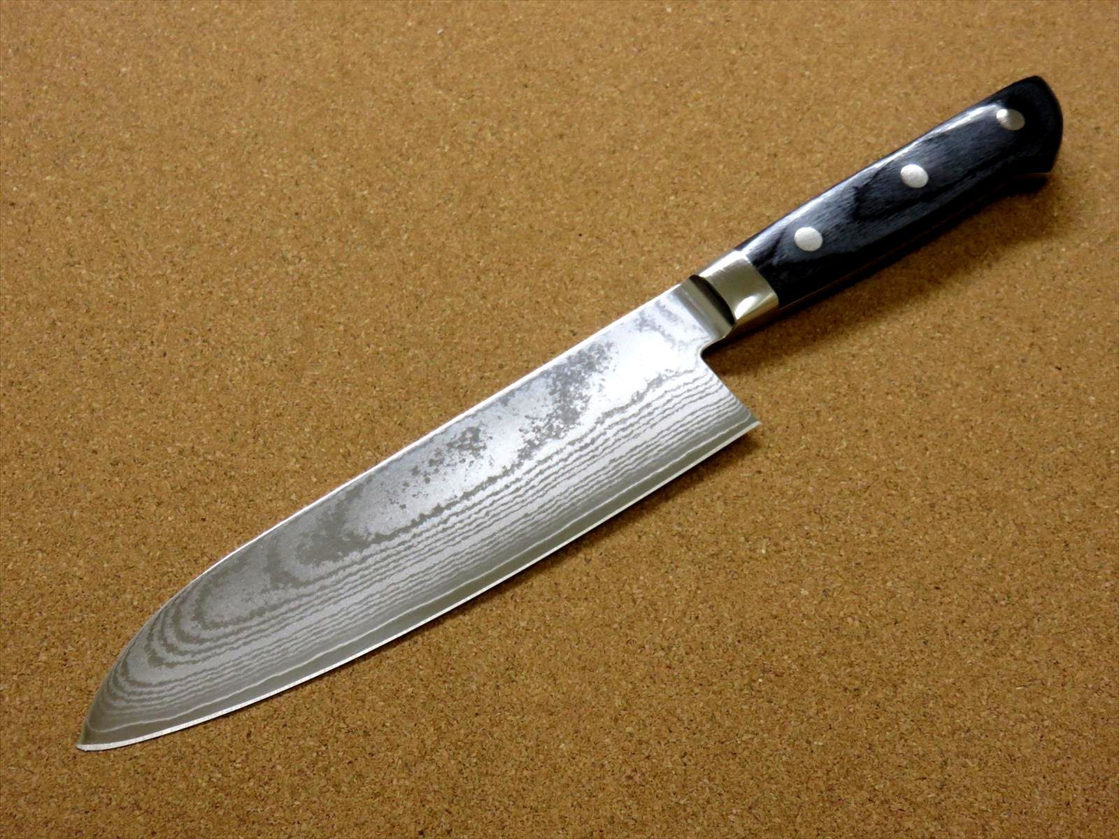 関の刃物 カービングナイフ 200mm 濃州正宗作 ダマスカス69層 両刃包丁