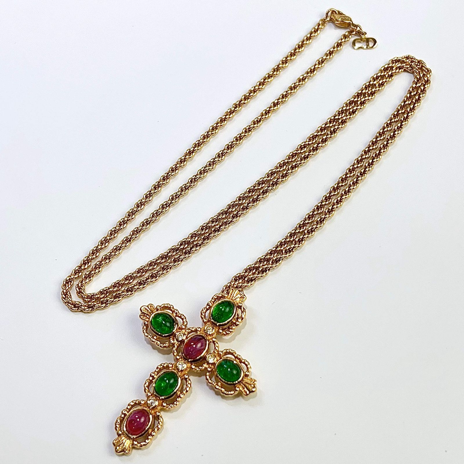 Christian Dior クリスチャン ディオール カラーストーン クロス ネックレス 90cm レディース アクセサリー aua85001r60704 USTAUSTRALIA_COM_AU