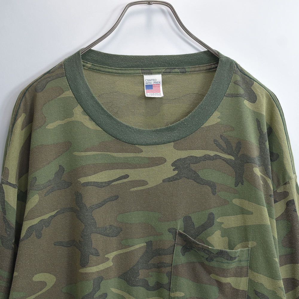 90s USA製 Vintage ウッドランドカモ 迷彩柄 ポケット ロング