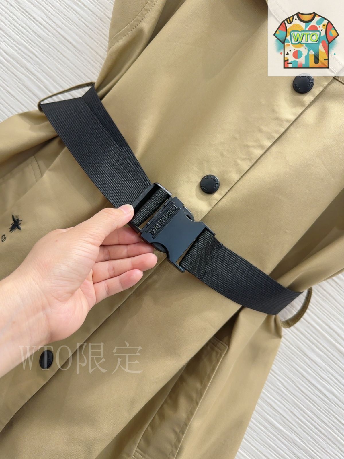 ベルト付きノースリーブワンピース-3