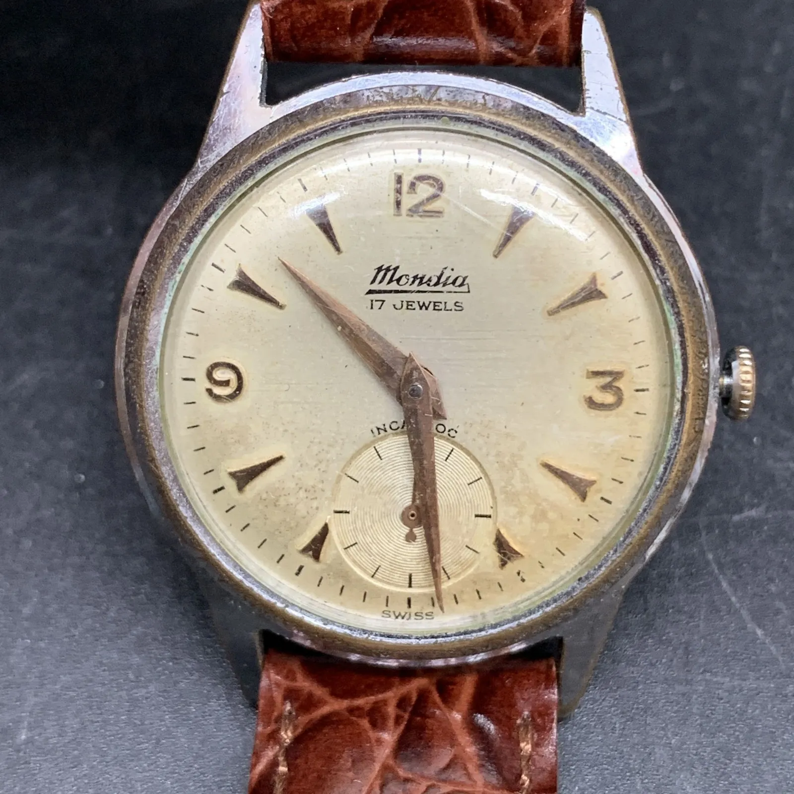 MONDIA モンディア/777/自動巻き/メンズ腕時計/デイト/文字盤 グレー