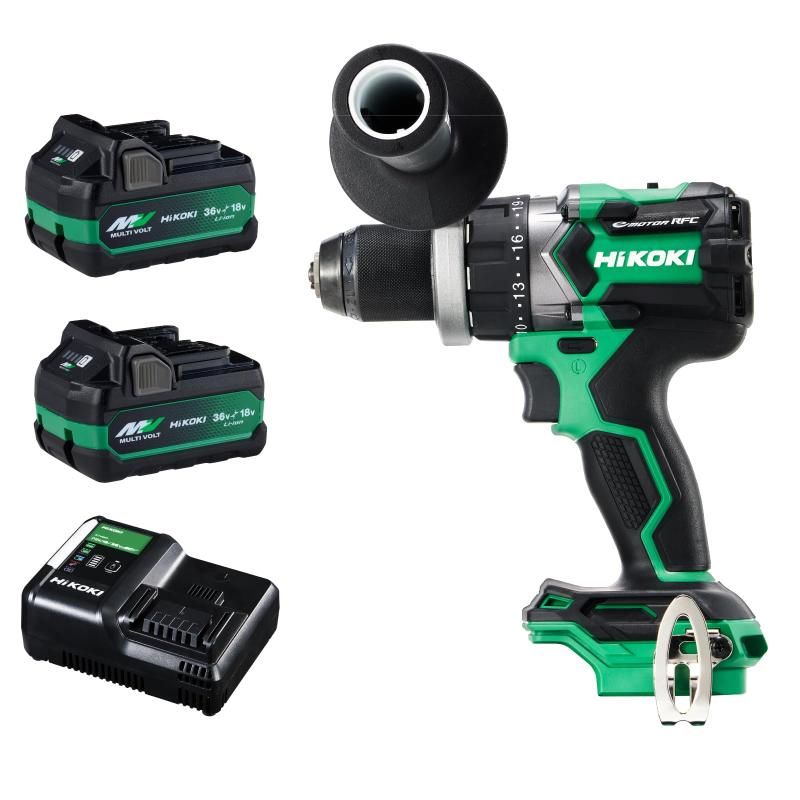 HiKOKI ハイコーキ 18V 充電式 ドライバードリル ドリルドライバー DS18DC バッテリー2個 充電器 ケース付 最大トルク140N ｍ 木材最大102mm穴あけ DS18DC 2XPZ