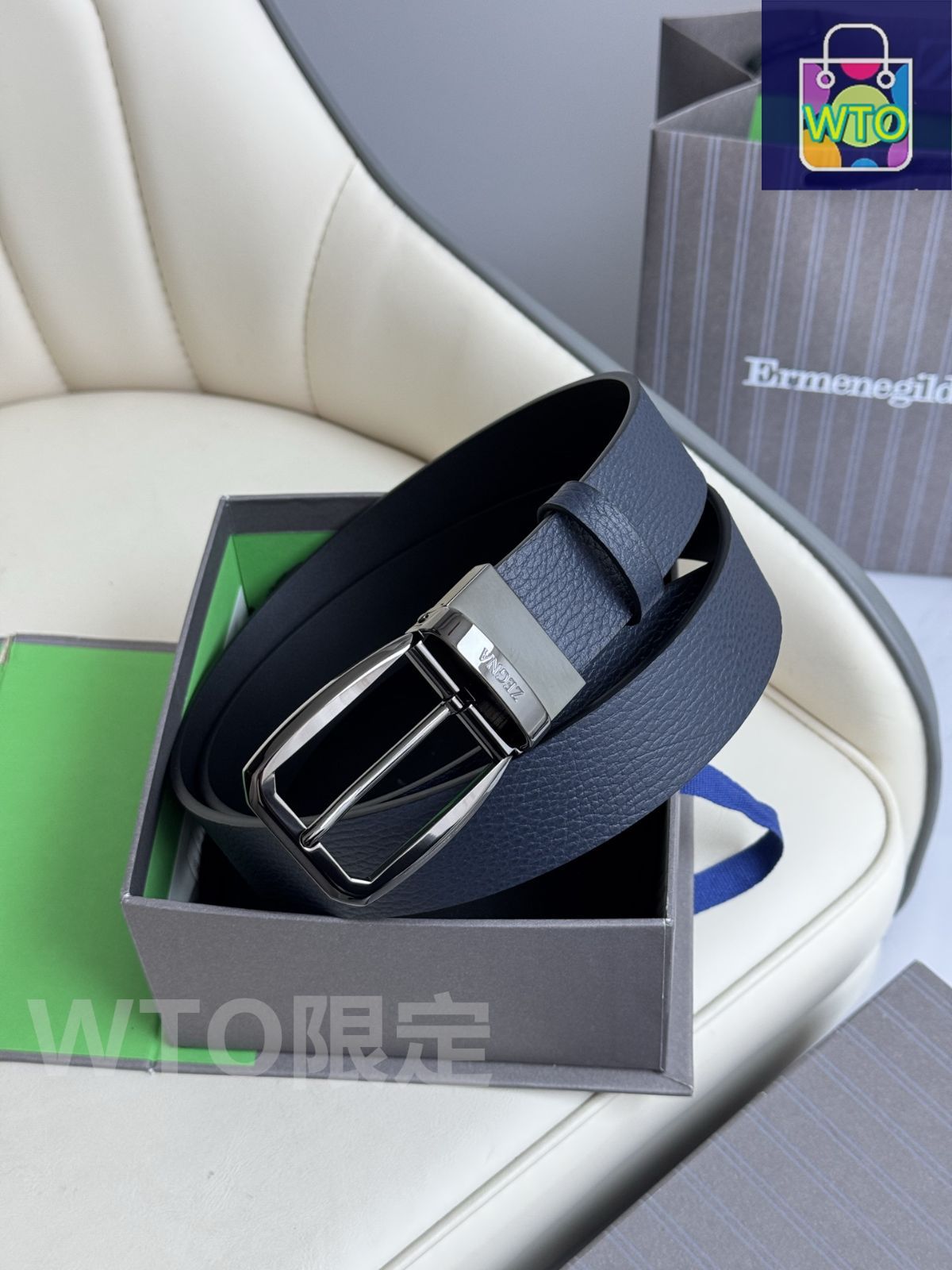 ダブルG リバーシブル ベルト ・グレー＆ブラック GGスプリーム