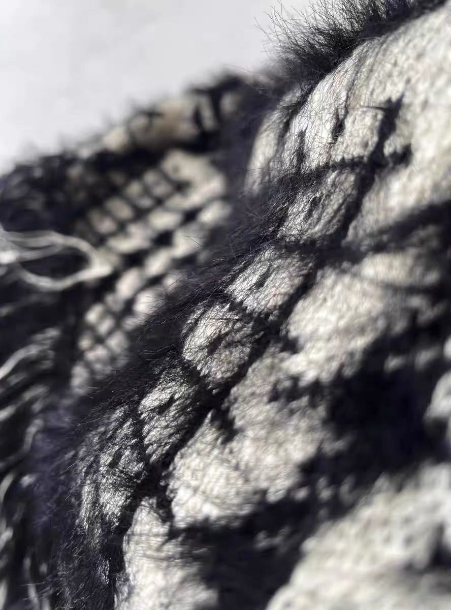 千鳥格子ケープニット