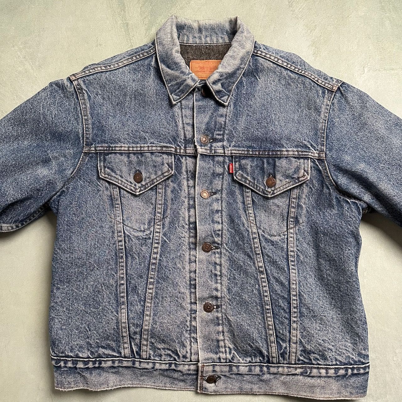 70s　Levi's　70505　リーバイス　スモールe　ボタン裏52　裏地ブランケット　ジージャン　デニムジャケット　44 古着