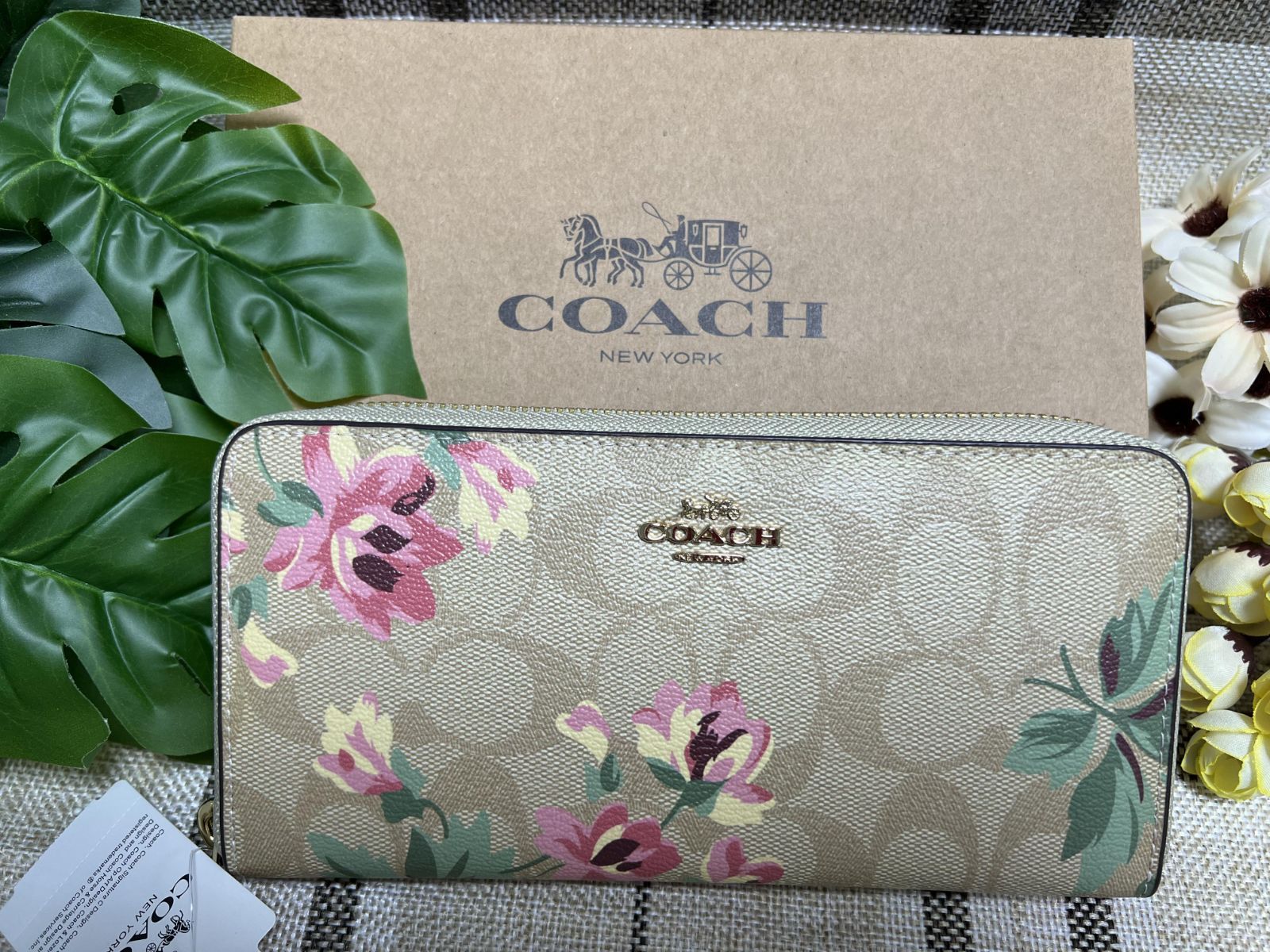 コーチ COACH 財布 長財布 シグネチャー フローラル リリィ プリント