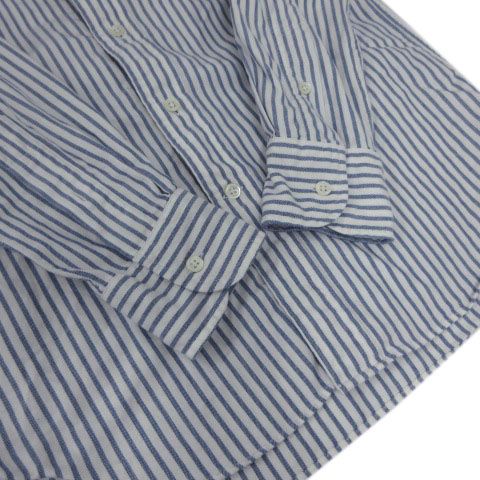 ADAM ET ROPE◆長袖シャツ/FREE/コットン/BLU/ストライプ/GAH-05050-A ストライプオーバーシャツ（シャツ/ブラウス）｜SALON adam et