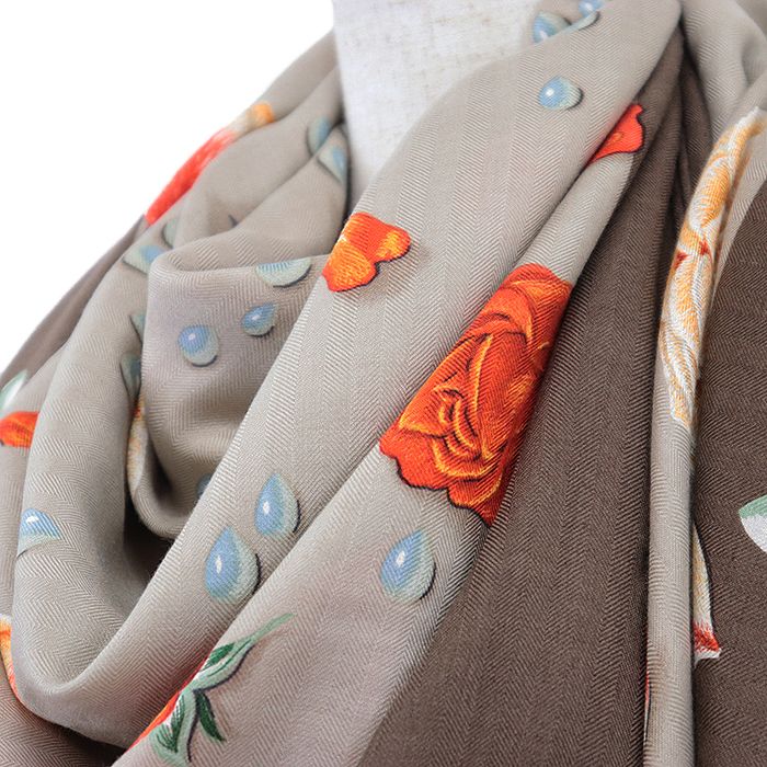 美品】HERMES エルメス スカーフ カレジェアン140 LA ROSEE Anne