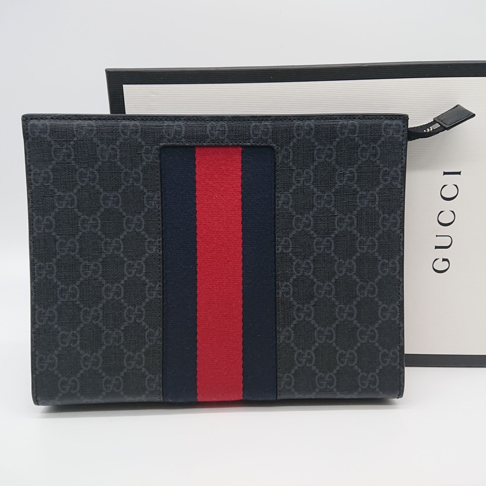 美品】GUCCI グッチ クラッチバッグ シェリーライン GGスプリーム