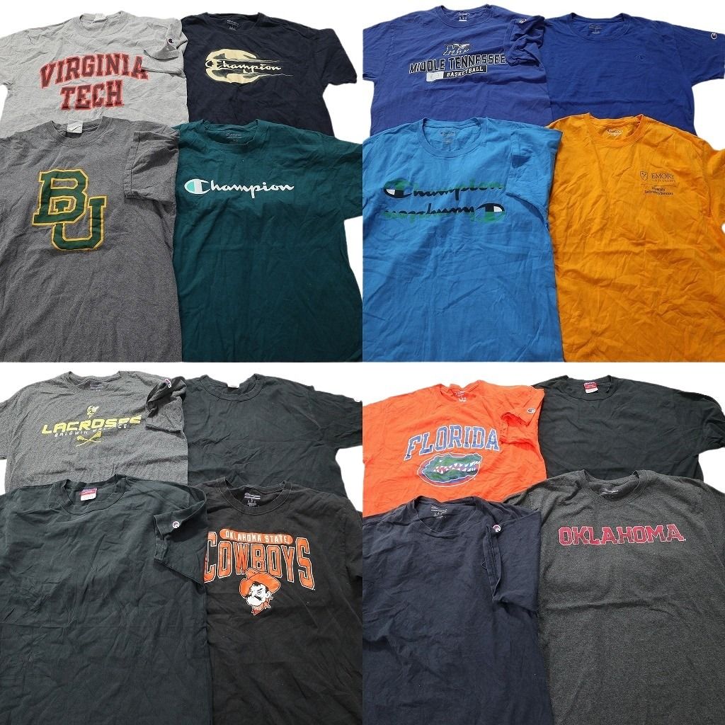 古着卸 チャンピオン 半袖Tシャツ 16枚セット メンズ L カレッジ風 ワンポイント チームロゴ プリントタグ 古着 NA1521