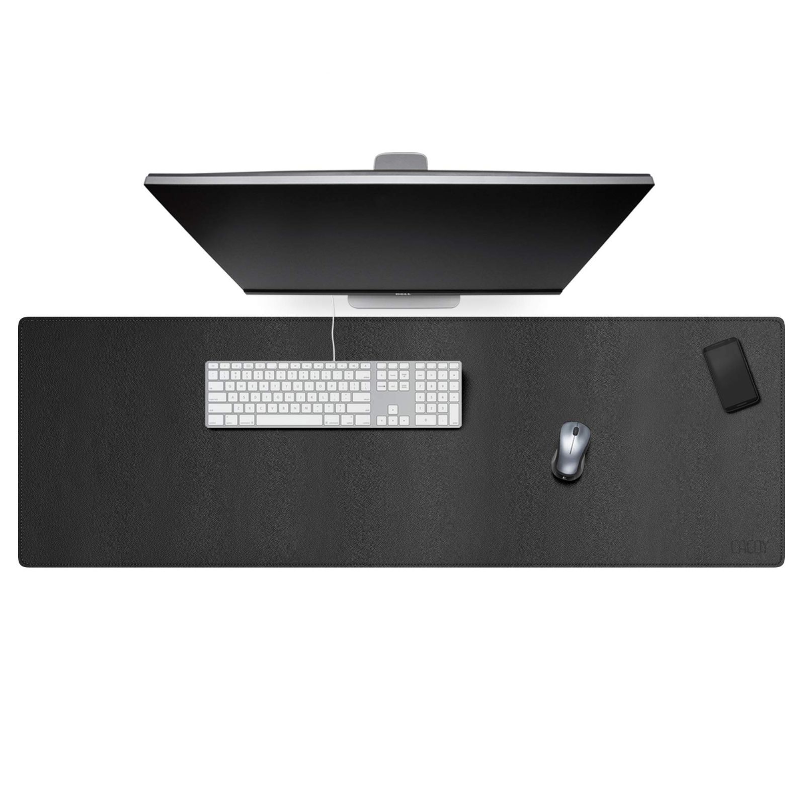 【新着商品】PUレザーデスクパッド（黒） 拡張ゲーミングマウスパッド、ラージ120x40cm Cacoy
